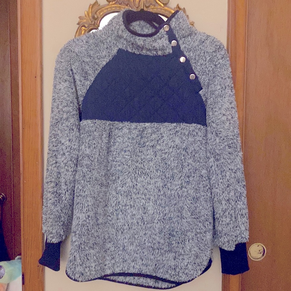 Navy Blue Sherpa